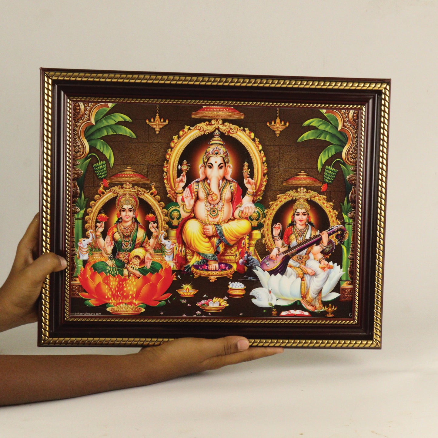 Djuize Plastic Gold God photo frame Lakshmi vinayagar saraswathi