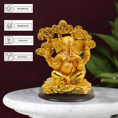 Resin Ganesha Coin Tree Without Crown (Vinayak Sikka Vriksh)