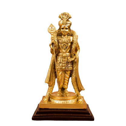 Pazhani - Resin Fiber Rajamurugar Gold 7 inch (Palani Raja Murugan Murti)