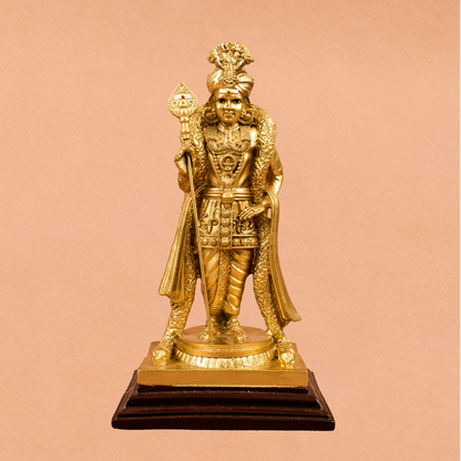 Pazhani - Resin Fiber Rajamurugar Gold 7 inch (Palani Raja Murugan Murti)
