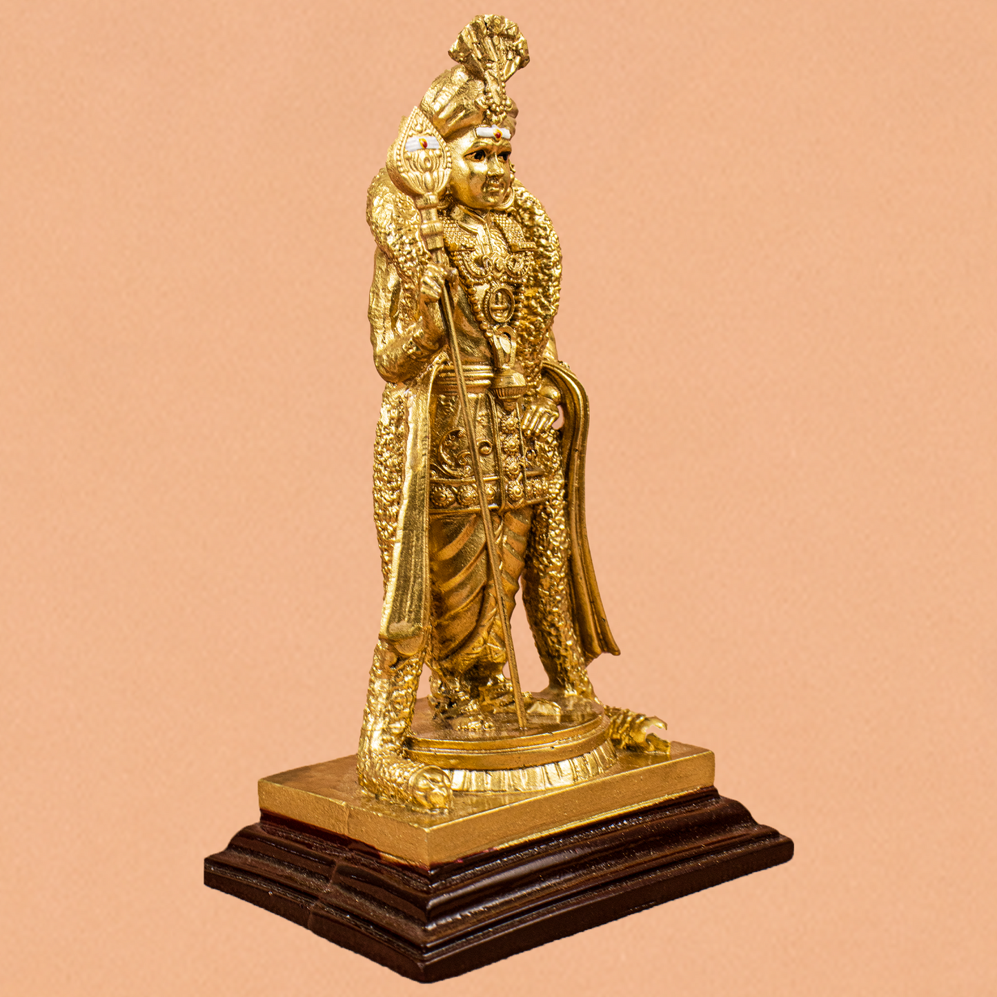 Pazhani - Resin Fiber Rajamurugar Gold 7 inch (Palani Raja Murugan Murti)