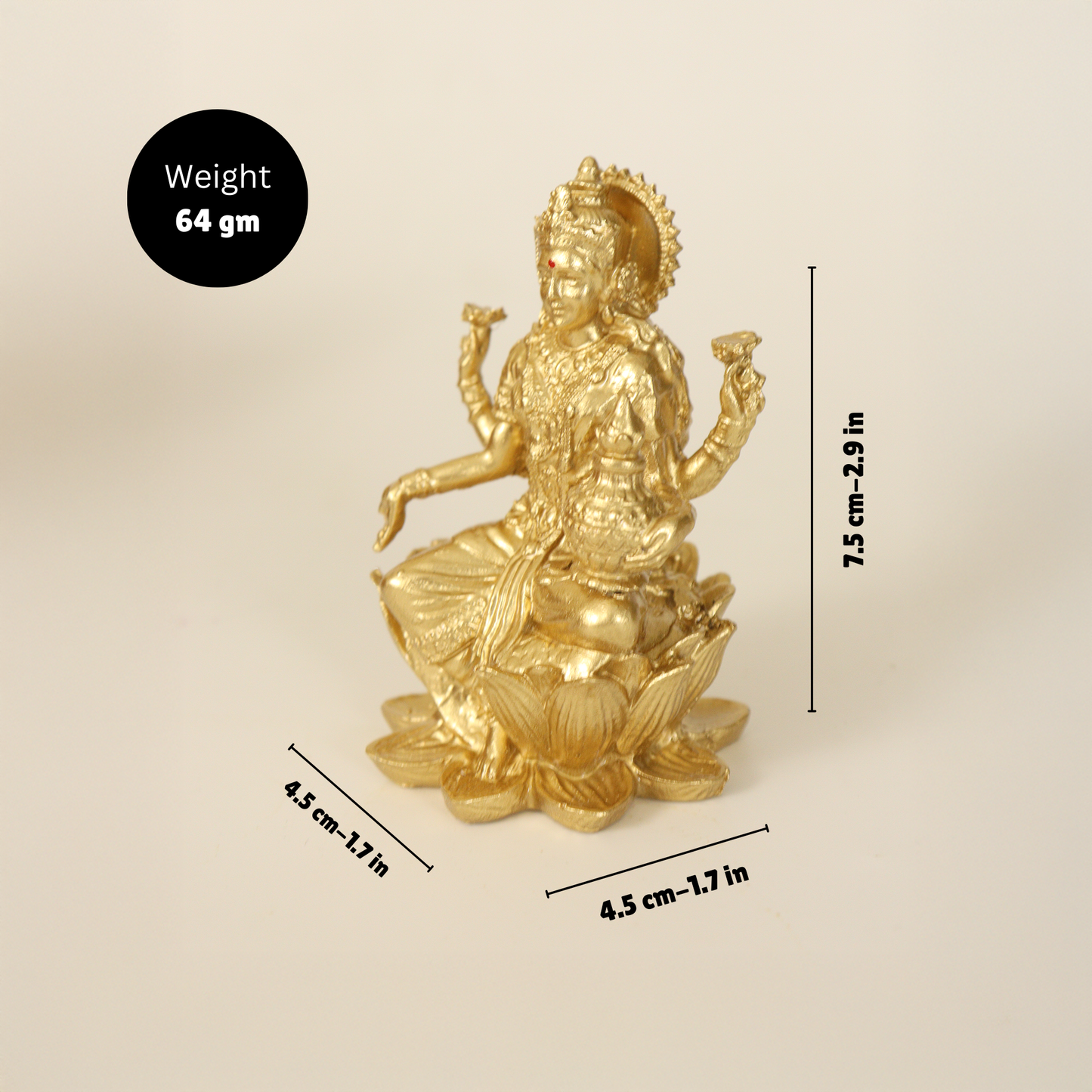 Gold Coated Lakshmi Statue