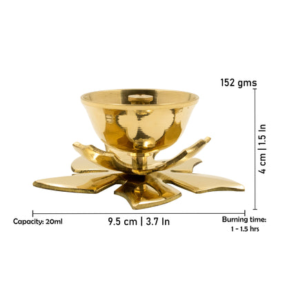 Brass Kamal Jyothi Diya (Pital Kamal Jyoti Deepak / Lotus Lamp)