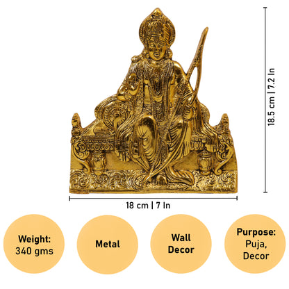 Oxidised Gold Finished Ram Wall Hanging God Idol Statue (Pital Ram Murti / Shri Ram Bhagwan)