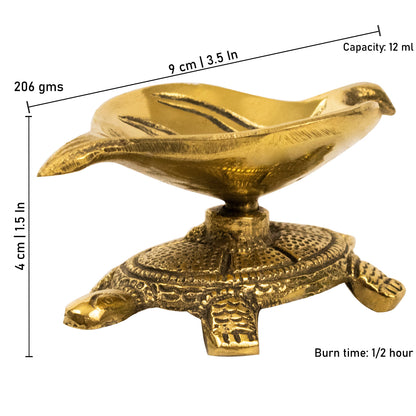 Brass Tortoise Diya (Pital Kachua Deepak / Kurma Vilakku)