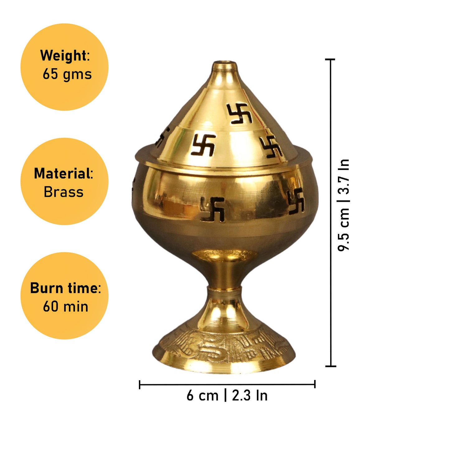 Brass Swastik Akand Diya