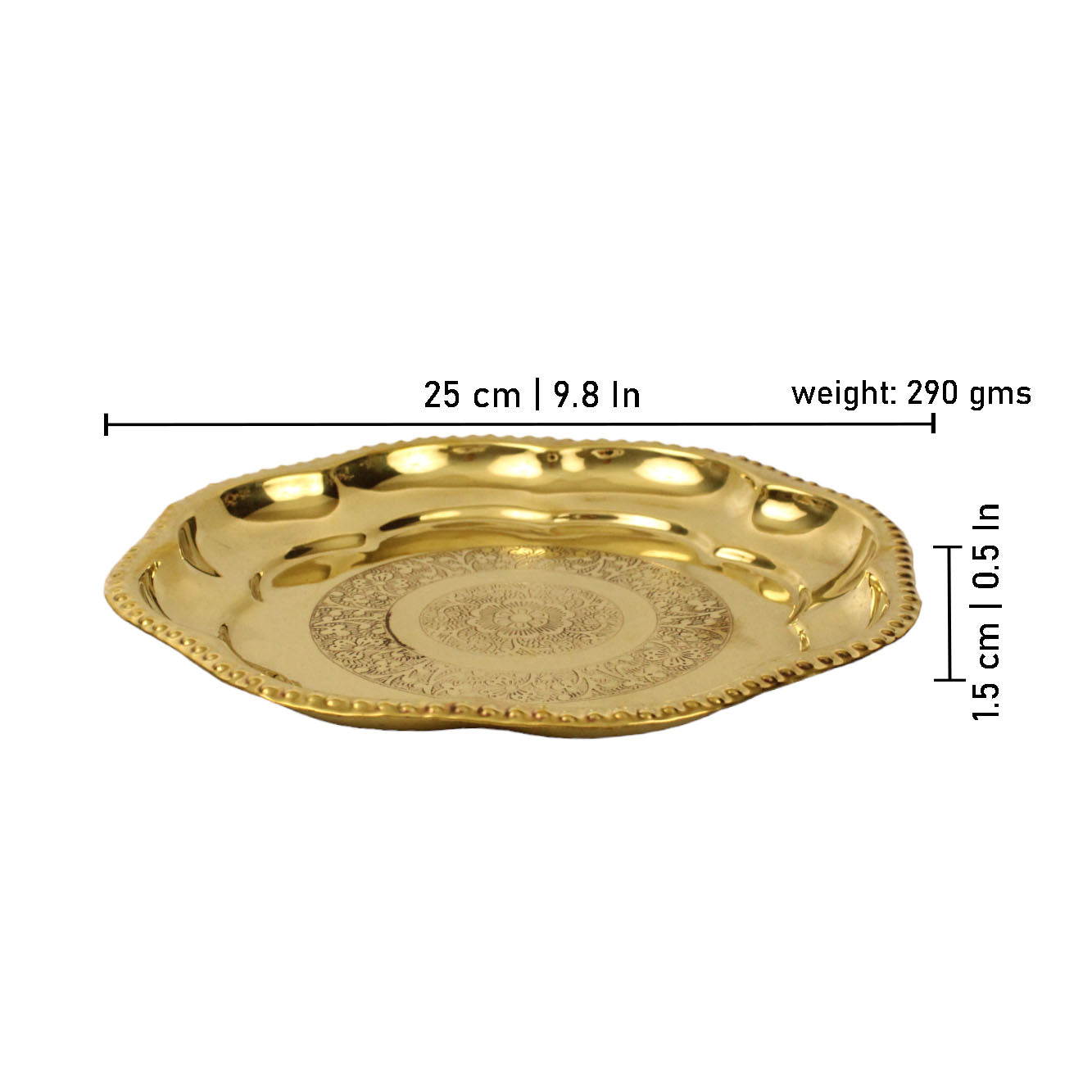 Brass Zigzag Aarti Thali