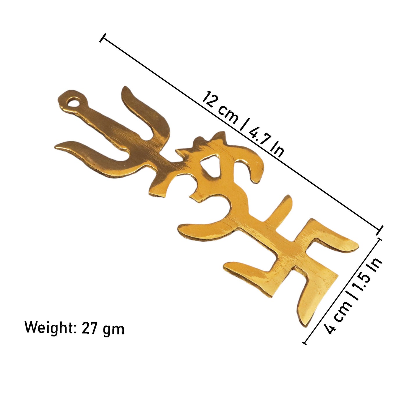 Om Wall Hanging-3 (OM,Swastik,Soolom) (Pital Aum Swastik Trishul Set)