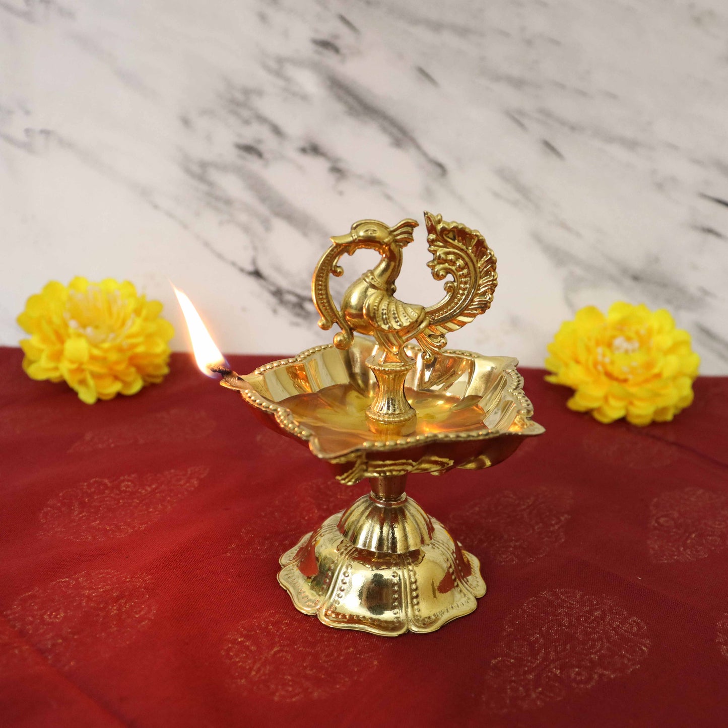 Brass Star Annam Diya Small