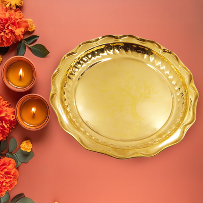 Brass Round Tray-Tree (Pital Vriksh Design Plate)