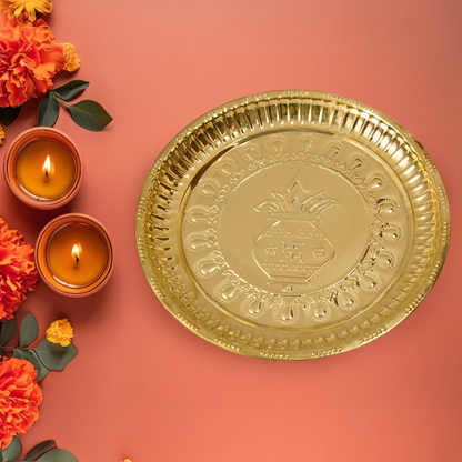 Brass Kumbham Plate (Pital Kalash Design Thali)