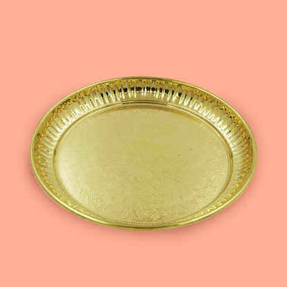 Brass Halwa Plate Size-8 (Pital Mithai Thali Chota)
