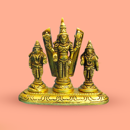 Brass Devi Namah Perumal Statue (Pital Lakshmi Vishnu Murti)