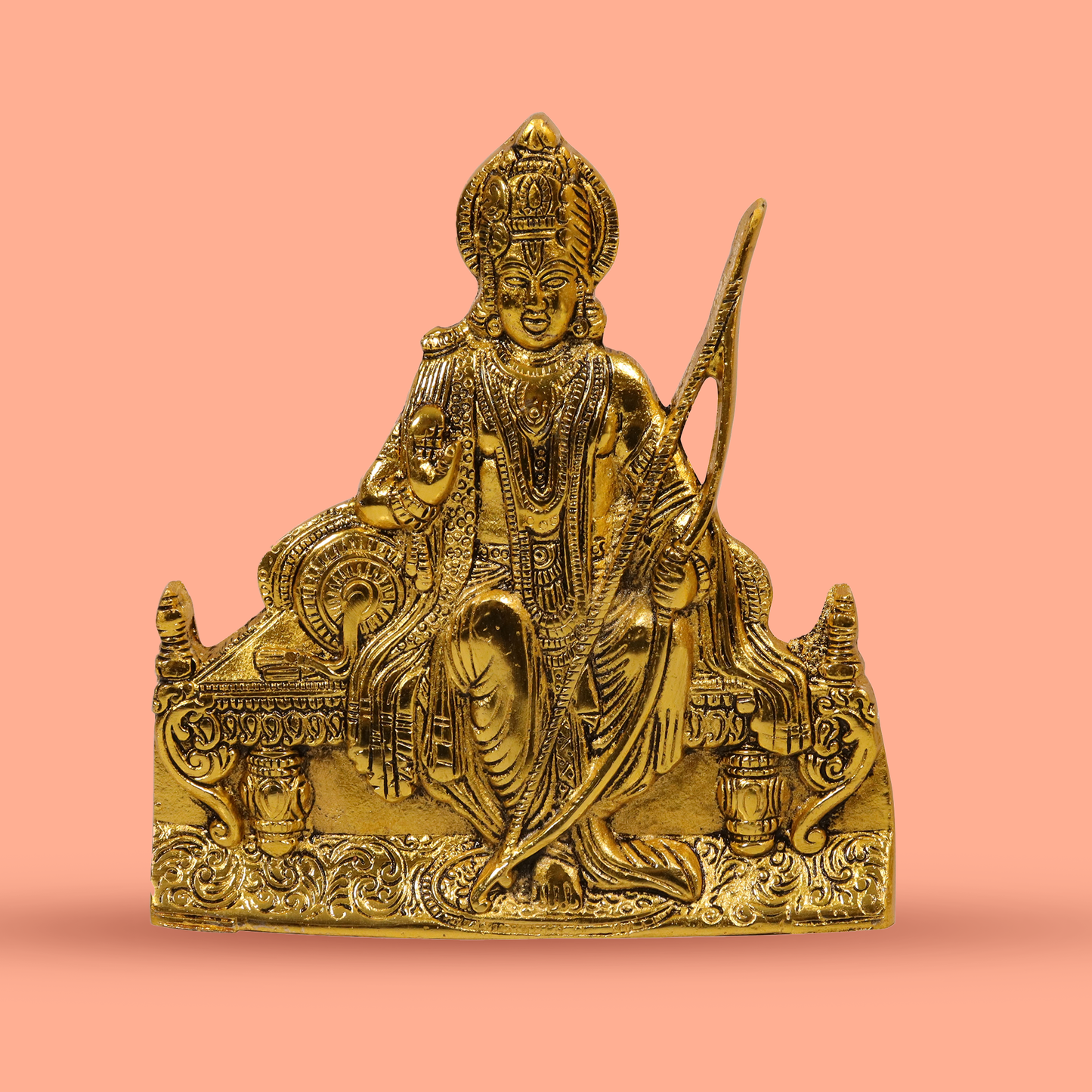 Oxidised Gold Finished Ram Wall Hanging God Idol Statue (Pital Ram Murti / Shri Ram Bhagwan)