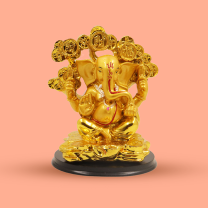 Resin Ganesha Coin Tree Without Crown (Vinayak Sikka Vriksh)
