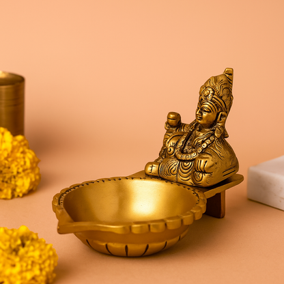Kubera Lamp Weight-0.795 (Pital Dhan Devta Deepak / Wealth God Lamp)