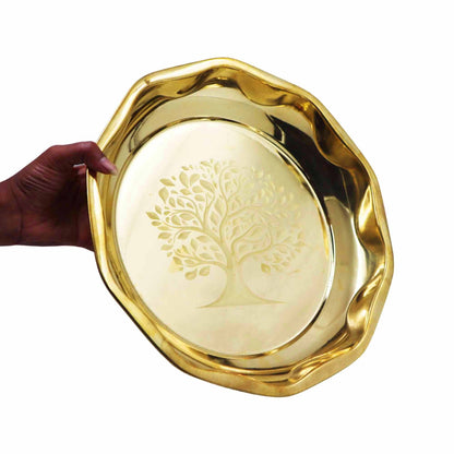 Brass Thambulam Tree Thali (Pital Betel Leaf Plate / Tambul Thali)