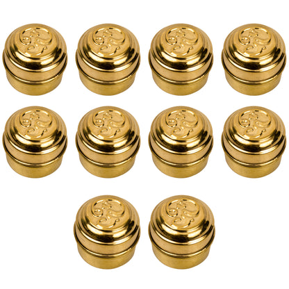 Om Brass Dabbi With Lid-Pack of 10