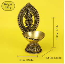 Antique finish Ganesh adn lakshmi diya combo