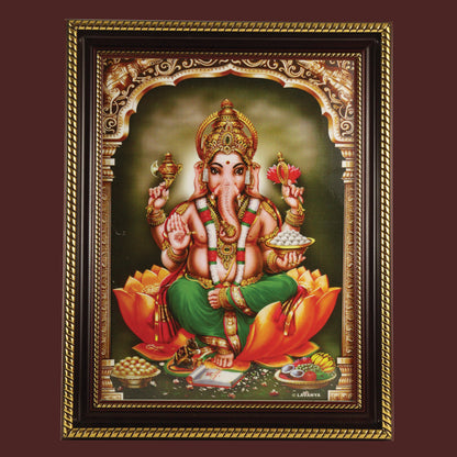 Ganesha Plastic Gold God photo frame