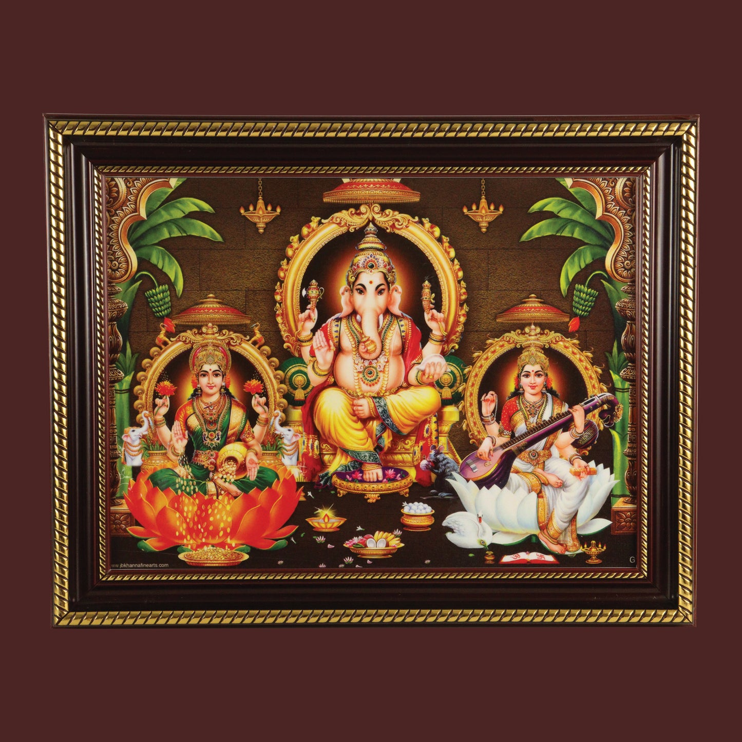 Djuize Plastic Gold God photo frame Lakshmi vinayagar saraswathi